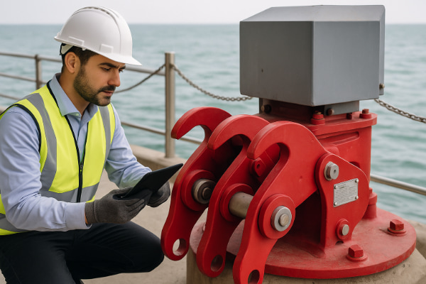 ispezione del gancio a sgancio rapido